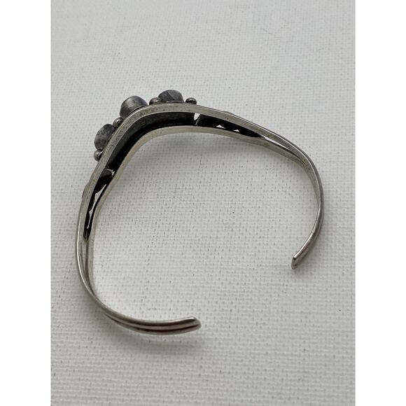 Vintage Native American Turquoise Sterling Silver 925 cuff Bracelet - Picture 5 of 9